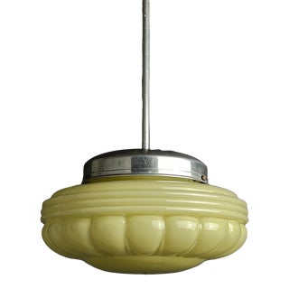 1950s Vintage Green Glass Pendant Lamp Italy For Sale