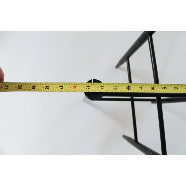 Vintage Black and Gold Painted Wood Foldable Side Table Base For Sale - Image 10 of 10