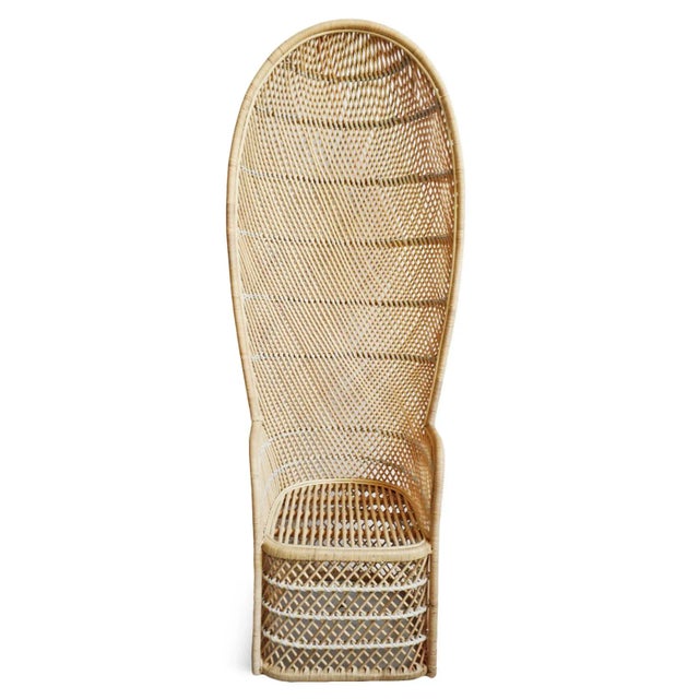 Tall Back Wicker Scoop Chair | Chairish