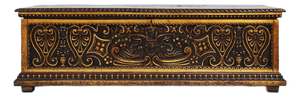 Venetian Carved and Polychroom Oak Chest
