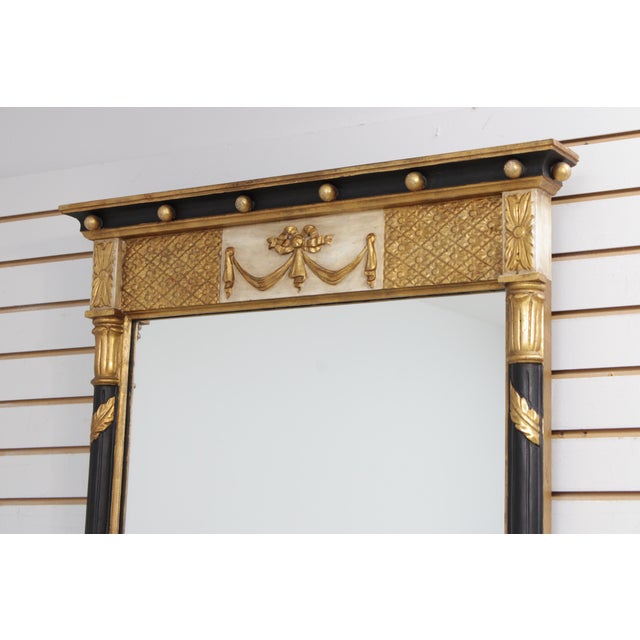 Italian Vintage Italian Ebonized and Gilt Gold Wall Mirror For Sale - Image 3 of 13