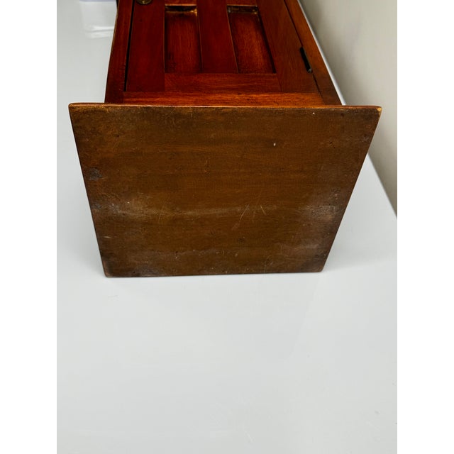 Mid-Century British Mahogany Indoor Post Mail Sentry Box Cabinet With Lock and Key For Sale - Image 18 of 18