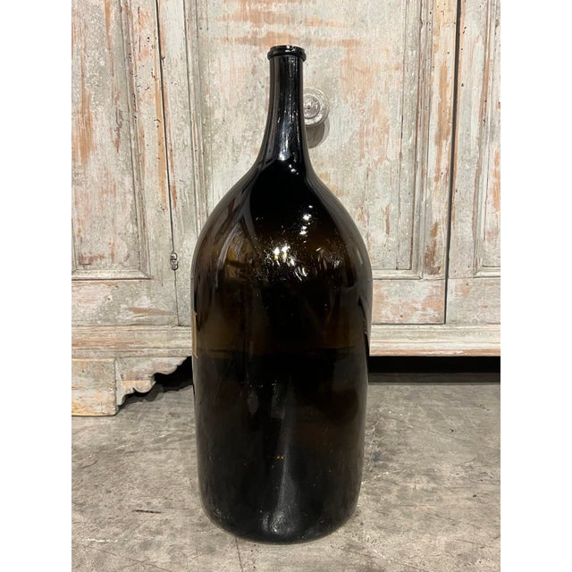 Large Antique French Hand Blown and Painted Wine Bottle, Normandy, Circa 1880s For Sale - Image 4 of 8