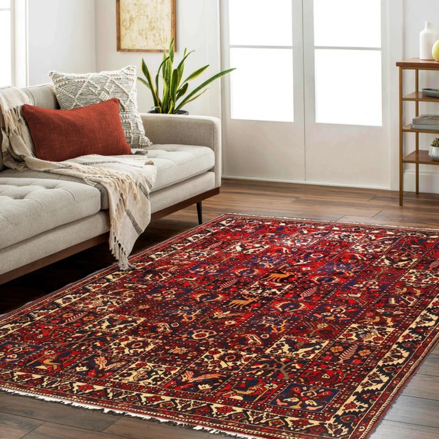 1970s Persian Vintage Bakhtiari Rug - 6'11''" X 9'5" For Sale - Image 5 of 5