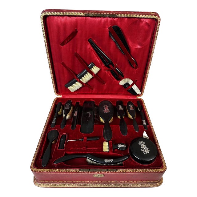 Antique French Toiletry Set, 1890s For Sale