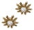 Pair of Gilt Bronze Midcentury Sunburst Light Fixtures with Frosted Glass For Sale
