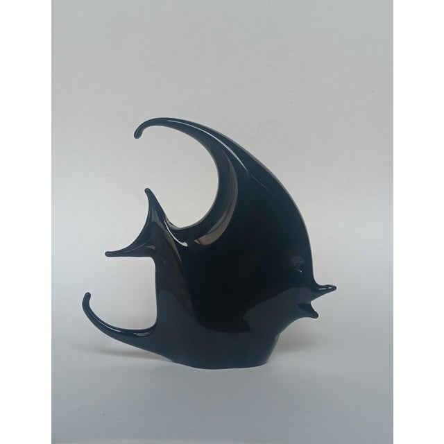Black Murano Glass Fish Figure by Vincenzo Nason, 1970s For Sale - Image 3 of 9