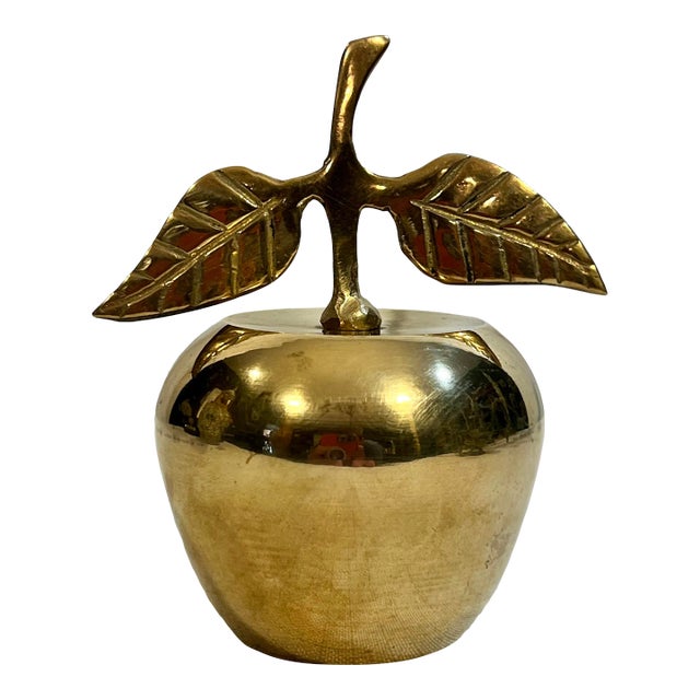 Vintage Hand Made Polished Solid Brass Apple Bell For Sale