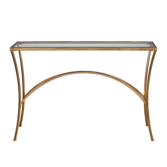 Traditional Gold Leaf Console Table For Sale - Image 3 of 3