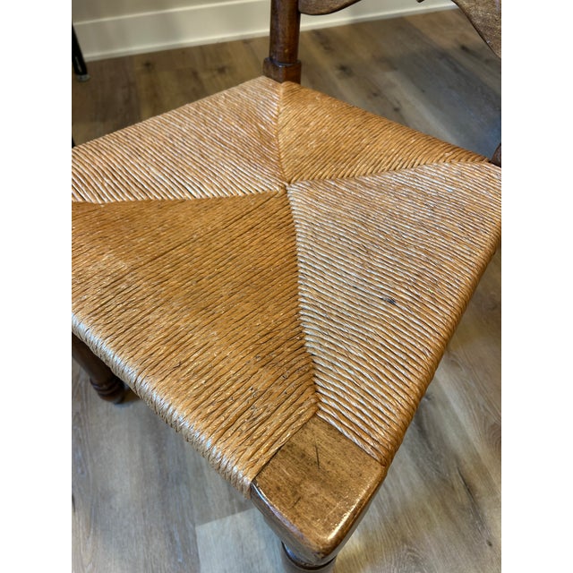 Brown Vintage French Country Ladder Back Dining Chair For Sale - Image 8 of 12