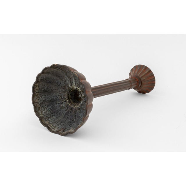 Japanese Patinated Bronze Candle Prickets, Pair For Sale In New York - Image 6 of 6