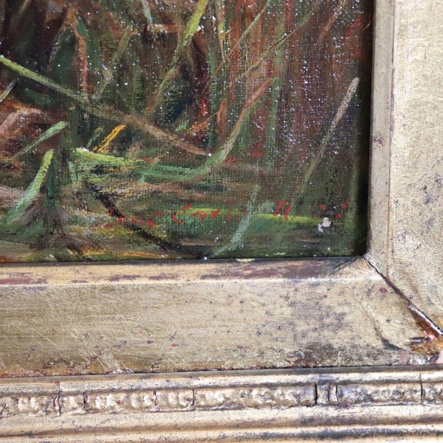 Landscape with Swans, Oil Painting on Canvas, 19th Century, Framed For Sale - Image 14 of 16