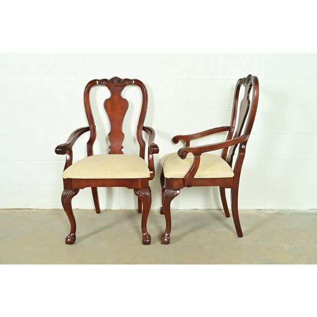 Thomasville Chippendale Carved Cherry Wood Dining Chairs, Set of Eight For Sale - Image 11 of 14