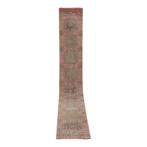 Turkish Oushak Runner With Eclectic Style 2'8'' X 22'4''