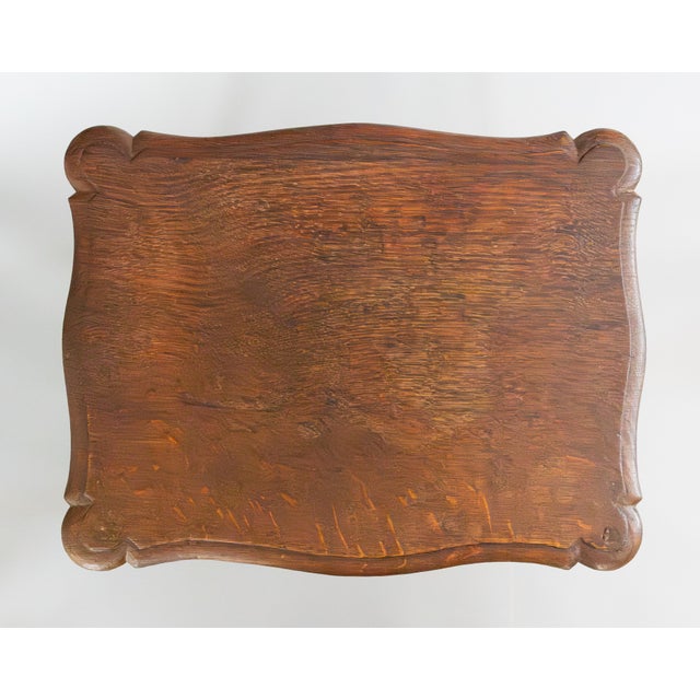 Wood 19th Century French Carved Oak Side Table With Drawer For Sale - Image 7 of 12