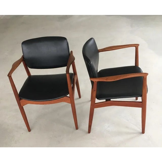 Set of Captains Chairs by Erik Buch, Restored with Customizable Reupholstery, 1960s For Sale - Image 4 of 8