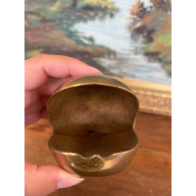 Metal Mid-20th Century Solid Brass Toned Whale-Shaped Novelty Ashtray or Trinket Holder. For Sale - Image 7 of 10
