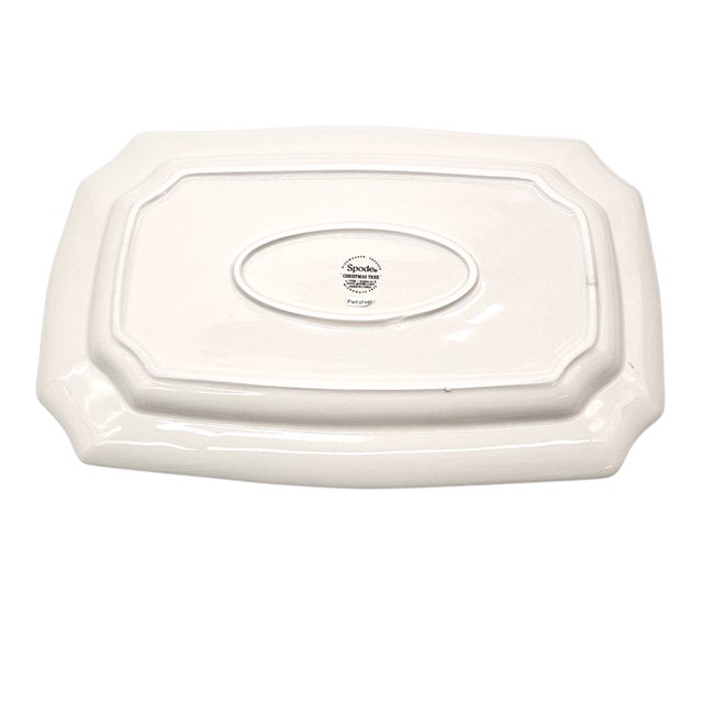 Spode “Christmas Tree” Holiday Rectangular Platters – Set of 2, S3324 For Sale - Image 9 of 13