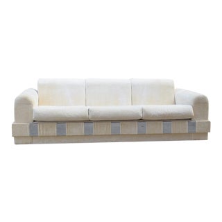Adrian Pearsall White & Chrome Hollywood Sofa For Sale