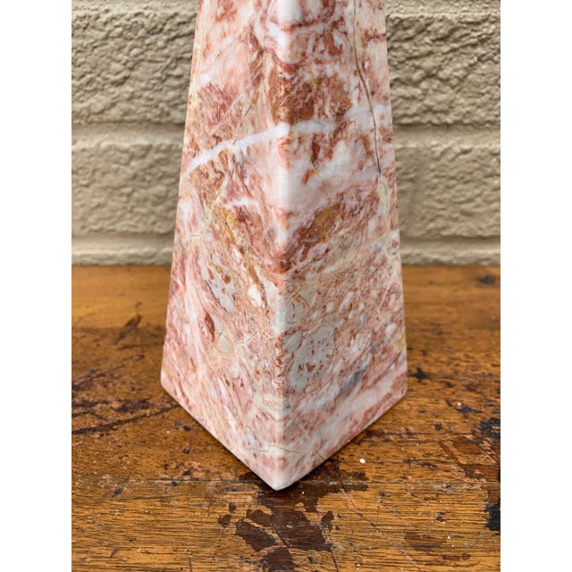 Pink Marble Obelisks With Dramatic Veining, a Pair For Sale - Image 9 of 9