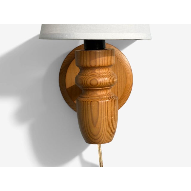 Brown Magnafon Belysning Aps, Danish Modern, Wall Sconce, Pine, Denmark, 1960s For Sale - Image 8 of 10