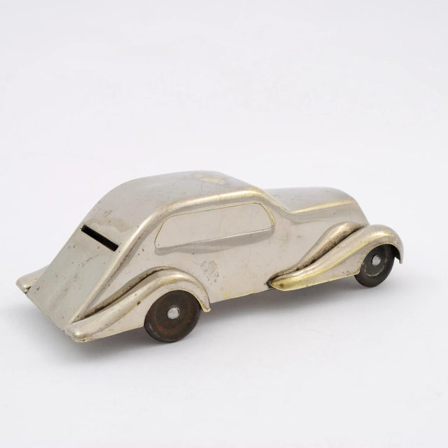 1930s Art Deco Nickel Plated Car-Shaped Piggy Bank from Kovoprace JTB, 1930s For Sale - Image 5 of 8