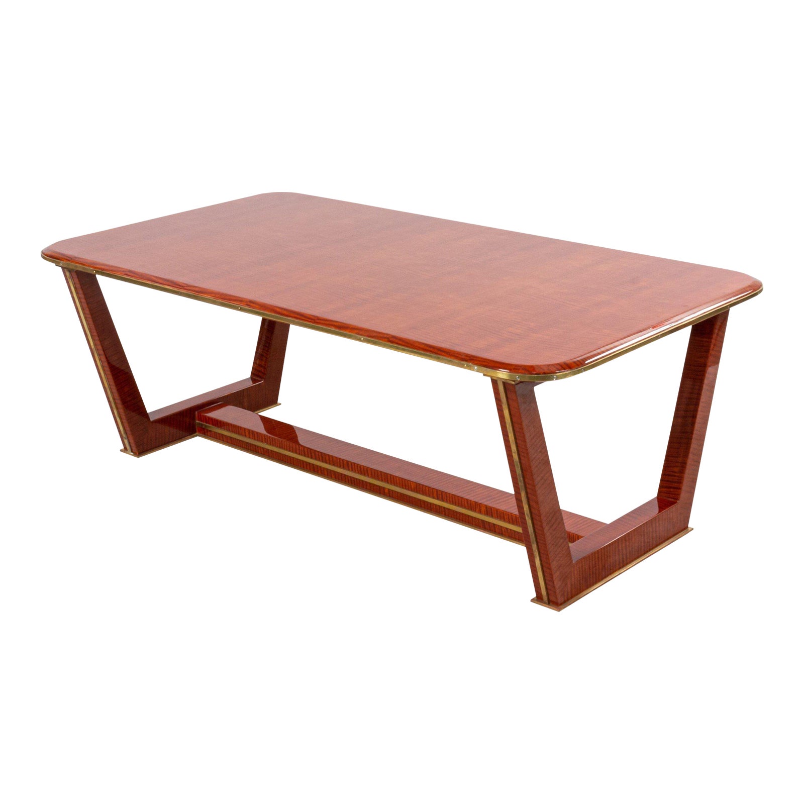Customizable French 1940s Style Makore Veneer Coffee Table (manner of ...