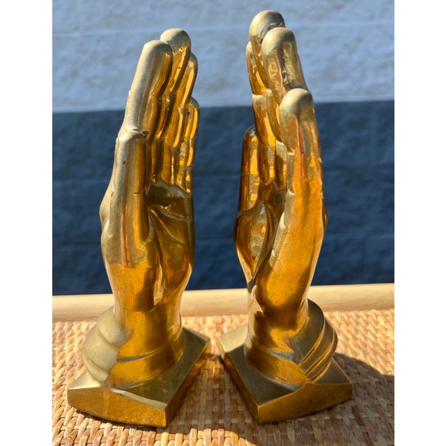 Vintage Brass Hand Bookends Chairish