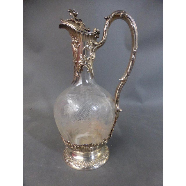 Silver Silver and Crystal Ewer Jug For Sale - Image 8 of 8