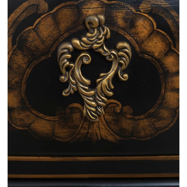 Harden Black Lacquer Chinoiserie Bombe Commode For Sale - Image 11 of 18