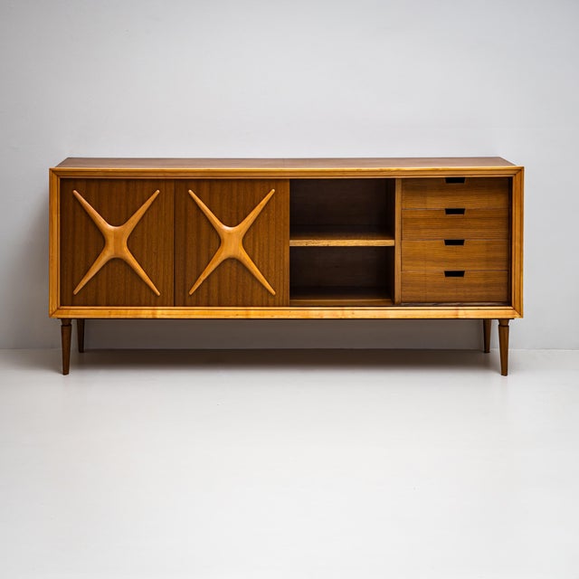 Mid-Century Modern Mid-20th Century Pair of Sideboards, Italian Manufacturer For Sale - Image 3 of 11