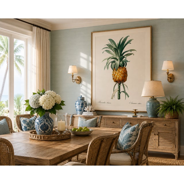 Illustration Vintage Pineapple Illustration, Botanical Art Print Reproduction, 40" X 60" For Sale - Image 3 of 10