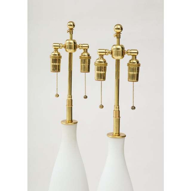 Metal Frosted Murano Glass Lamps - A Pair For Sale - Image 7 of 8