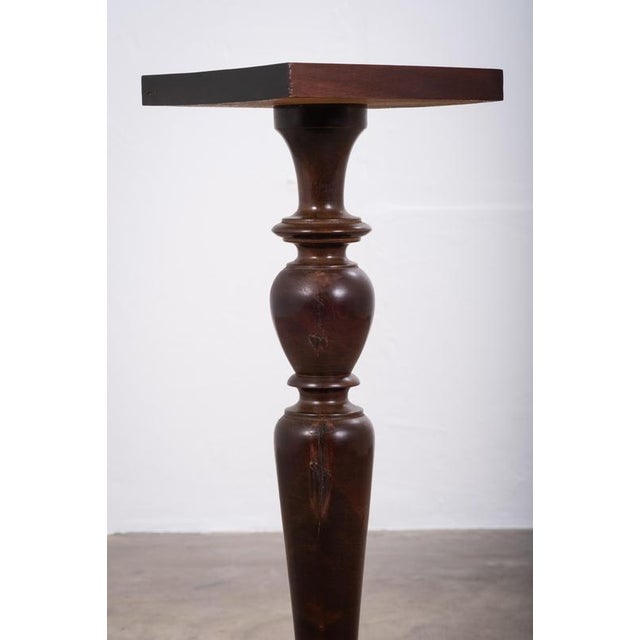 1940s Vintage Danish Walnut Pedestal Stand, 1940s For Sale - Image 5 of 7
