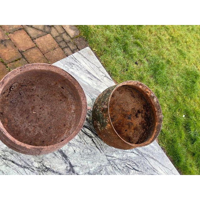 Pixie-Ear Three-Legged Garden Planters in Cast Iron, Set of 2 For Sale - Image 3 of 5