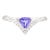 Trillion Cut Tanzanite Chevron Style 14k White Gold Ring Size 7 For Sale