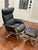 1990s Img Space 5300 Ergo-Tilt Leather Recliner (T401 Tuxedo/Oak) For Sale - Image 5 of 9