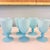 American 1930s Pretty set of 6 Morgantown Americana Turquoise blue opaline cordial glasses // demi crystal // liqueur glasses // blue glasses For Sale - Image 3 of 4