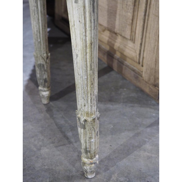 Antique French Painted Louis XVI Style Console Table With Marble Top For Sale - Image 11 of 18