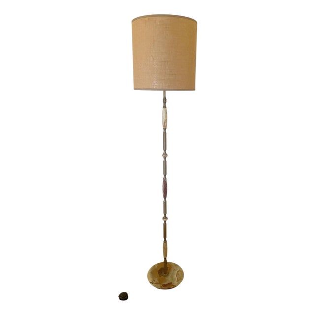 Floor Lamp in Green Alabaster, 1950s For Sale