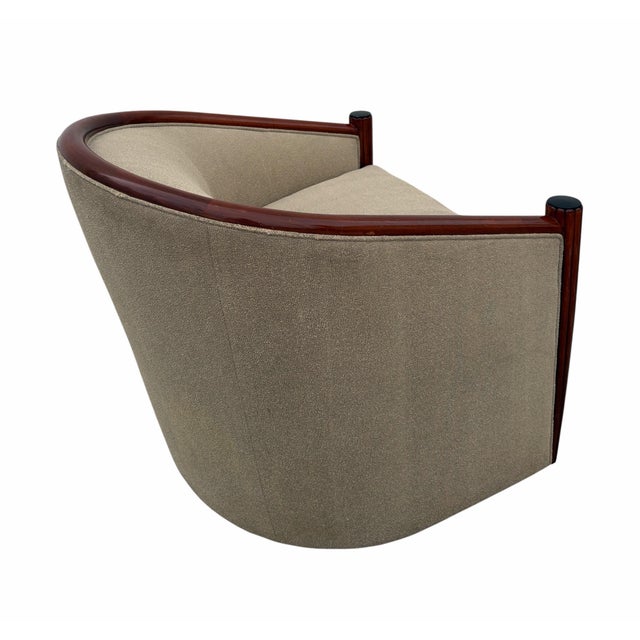 1990s Art Deco Style Swivel Club Chair Attributed to Sally Sirkin Lewis for J Robert Scott - 1 of 2 Available For Sale In Los Angeles - Image 6 of 8