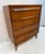 Vintage MCM Four Drawer Walnut Highboy Dresser For Sale - Image 4 of 16