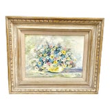 Vintage Daisy Bouquet Framed Original Oil Painting For Sale