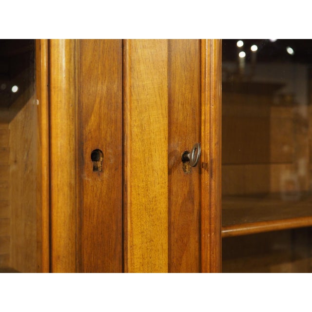 Brown French Louis Philippe Style Walnut Bibliotheque Bookcase, Circa 1900s For Sale - Image 8 of 18