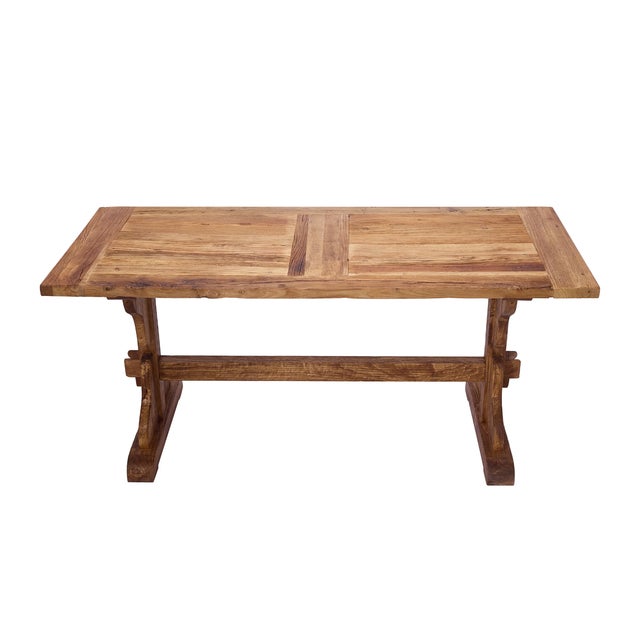 Matthew Izzo Home Reclaimed Elm Wood Monestary Dining Table For Sale In New York - Image 6 of 6