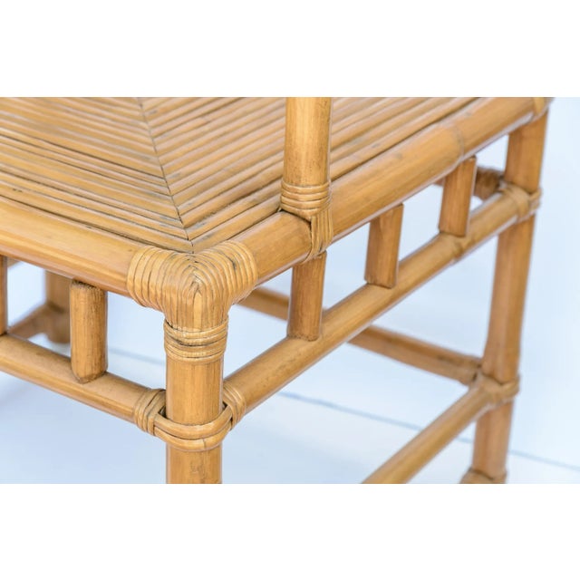 Pair Italian Large Bamboo & Rattan Chairs For Sale - Image 11 of 11