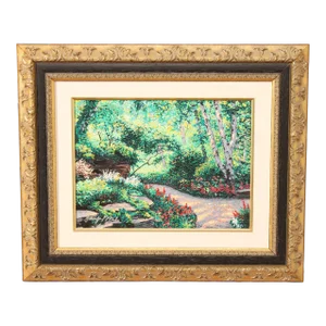 Early 21st Century Schaefer Miles 'Rock Garden Path' Embellished Canvas Print, Custom Framed