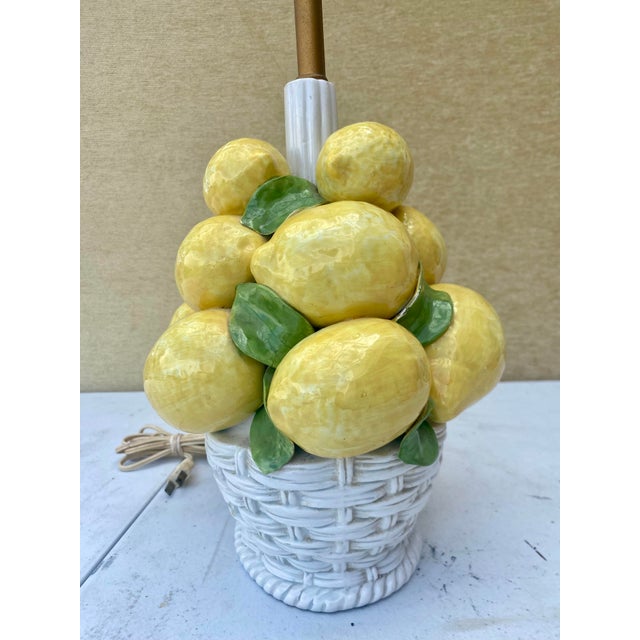 1950s Italian Mayólica Lemon Topiary Lamp . For Sale - Image 9 of 11