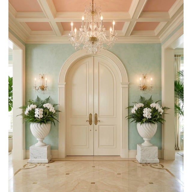 Pair of Neoclassical Italian Spiral Ceramic Urns For Sale - Image 12 of 12