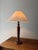 Sculptural Wooden Table Lamp with Pleated Lampshade For Sale - Image 5 of 5